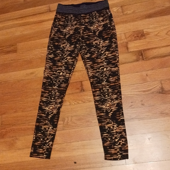 FP Movement Free People Leggings Ladies XS Brown Black Abstract Straight Leg - Picture 7 of 7